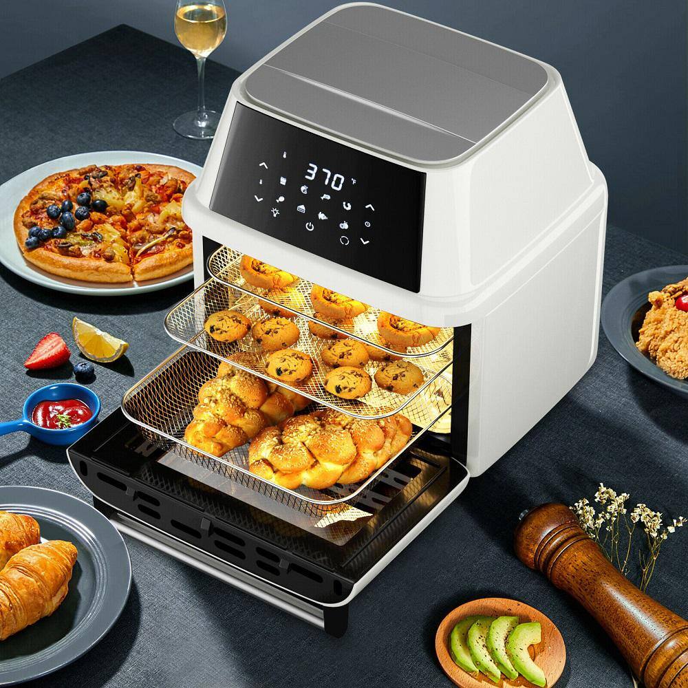 Costway  19 qt. White Air Fryer Oven with Dehydrator Rotisserie