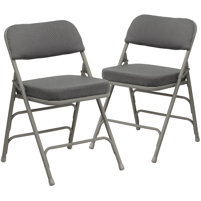 Flash Furniture  2-Pack Gray Fabric/Gray Frame Standard Folding Chair with Padded Seat (Indoor)