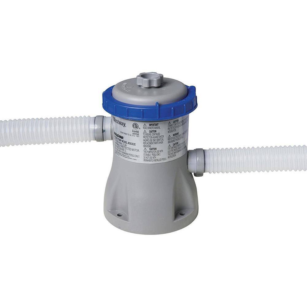 Bestway 2 x 57275E-BW 12 ft. Round 30 in. D Fast Set Inflatable Above Ground Swimming Pool with Filter Pump (2-Pack)