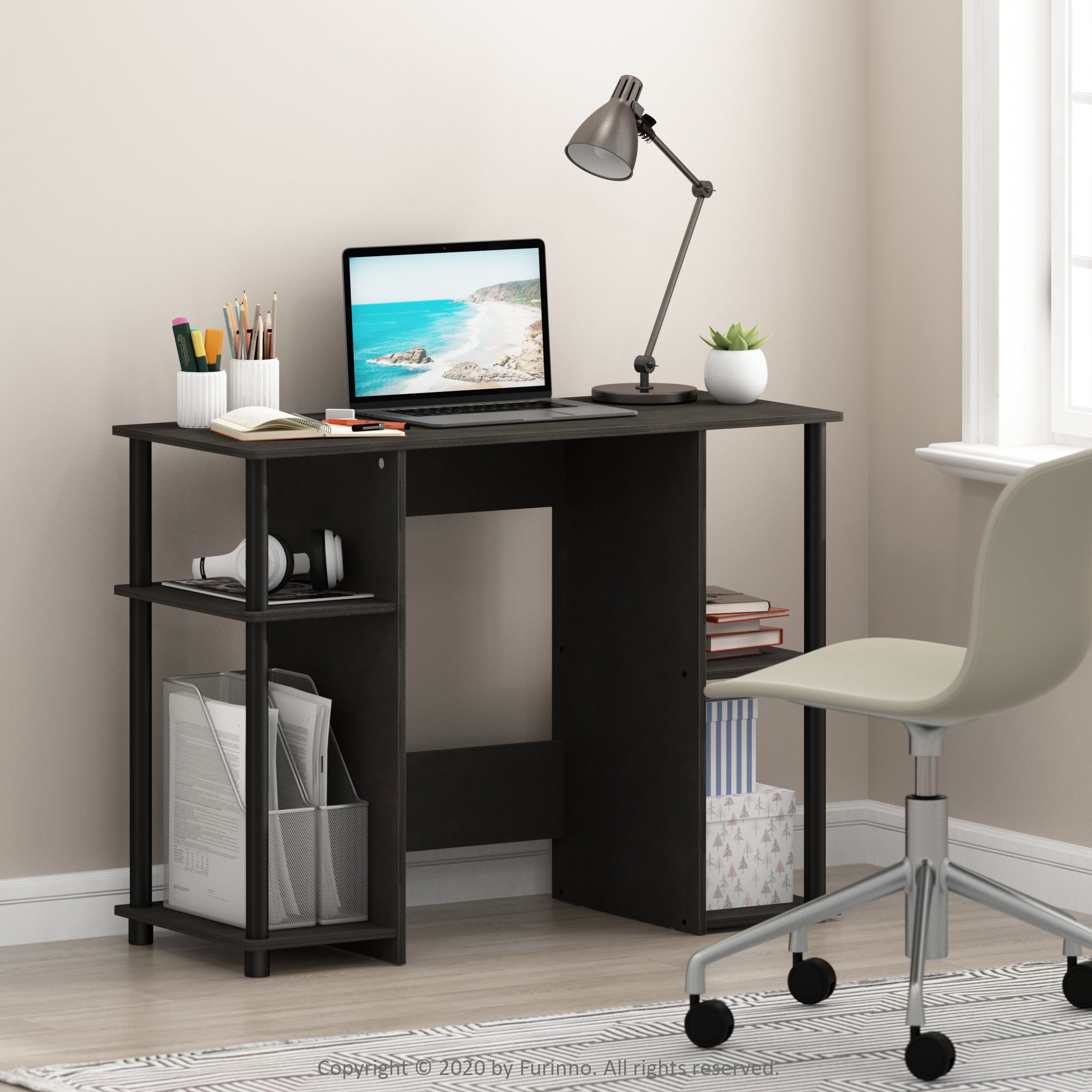 Furinno JAYA Compact Computer Study Desk. Espresso