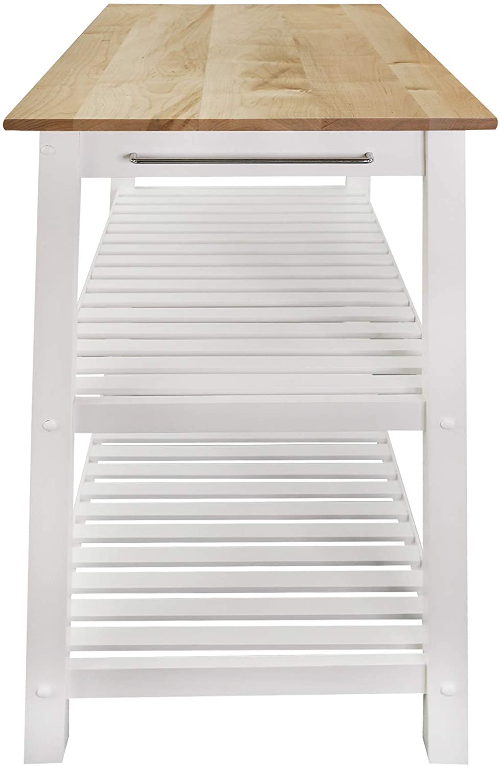 Casual Home  White Wood Base with Wood Top Kitchen Island (20-in x 40-in x 36.5-in)