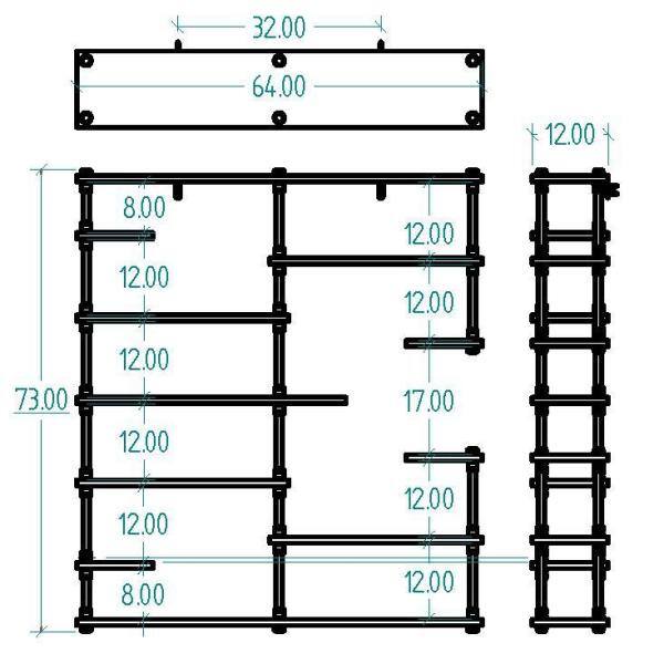 Furniture Pipeline  New Age 73 in. Hammered Black/Aged Black Metal 11-shelf Etagere Bookcase with Open Storage