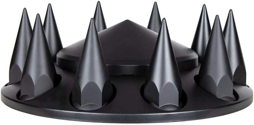 33MM Thread On Pointed Matte Black Dome Axle Cover Combo Kit w/nut cover tool.