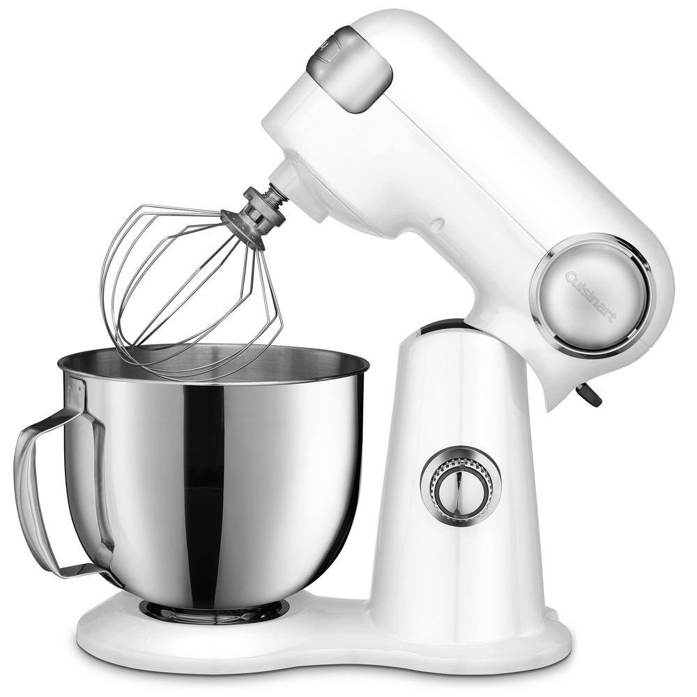 Cuisinart  Precision Master 5.5 Qt. 12-Speed White Die Cast Stand Mixer with Attachments