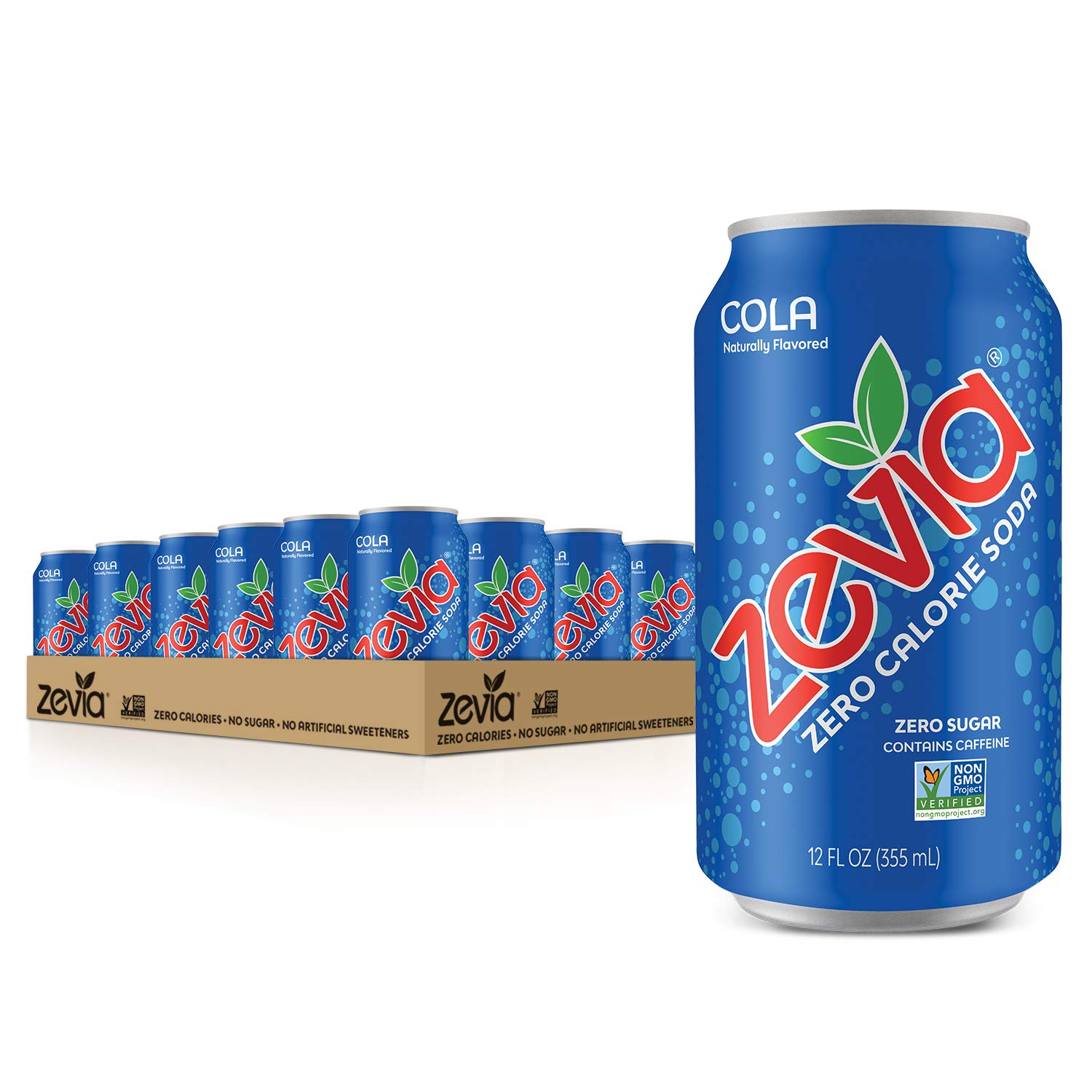 Zevia Zero Calorie Soda. Cola. 12 Ounce Cans (Pack of 24)