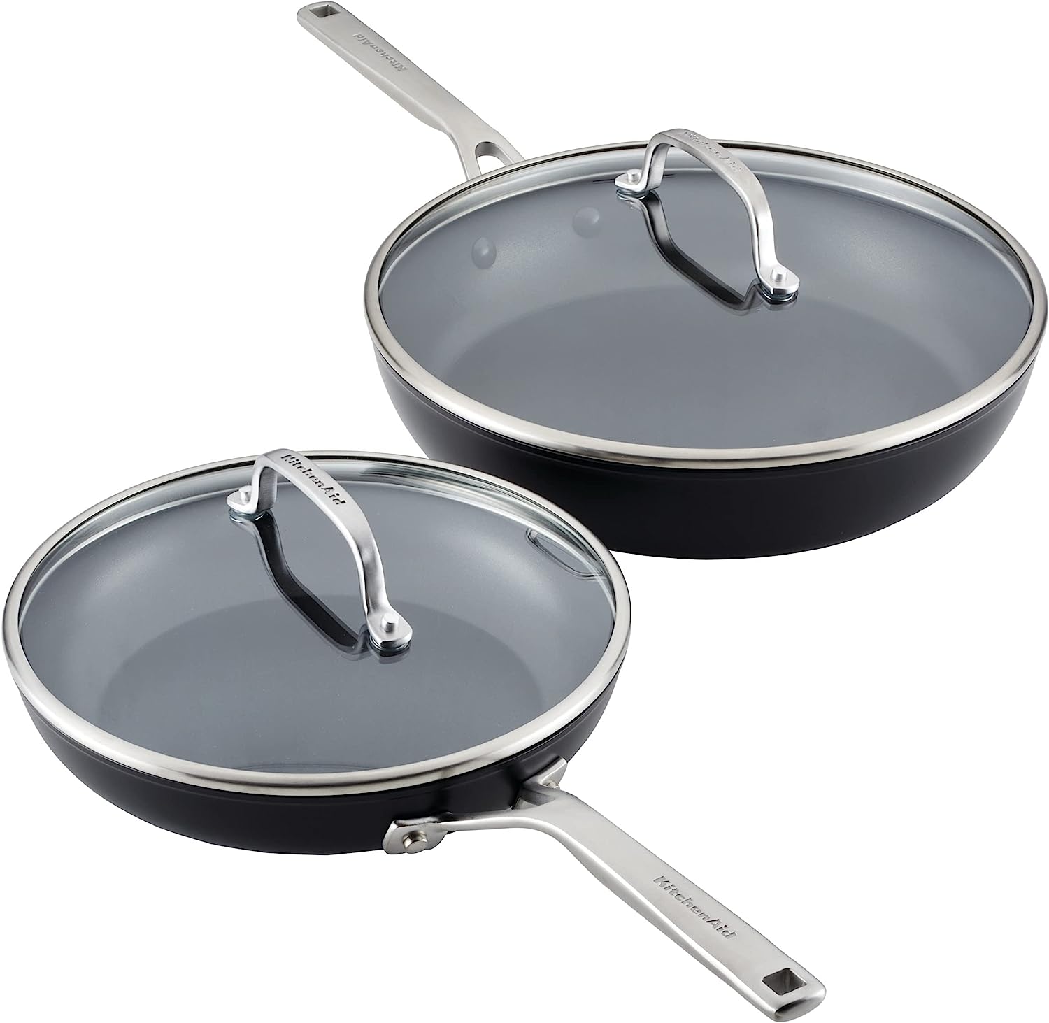 KitchenAid Hard Anodized Induction Nonstick Frying Pans/Skillet Set. 4 Piece - Matte Black