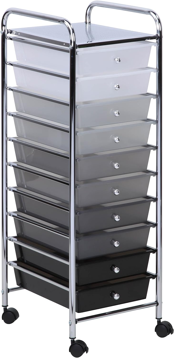 Honey-Can-Do 10 Drawer Cart. Shaded CRT-05255 Assorted