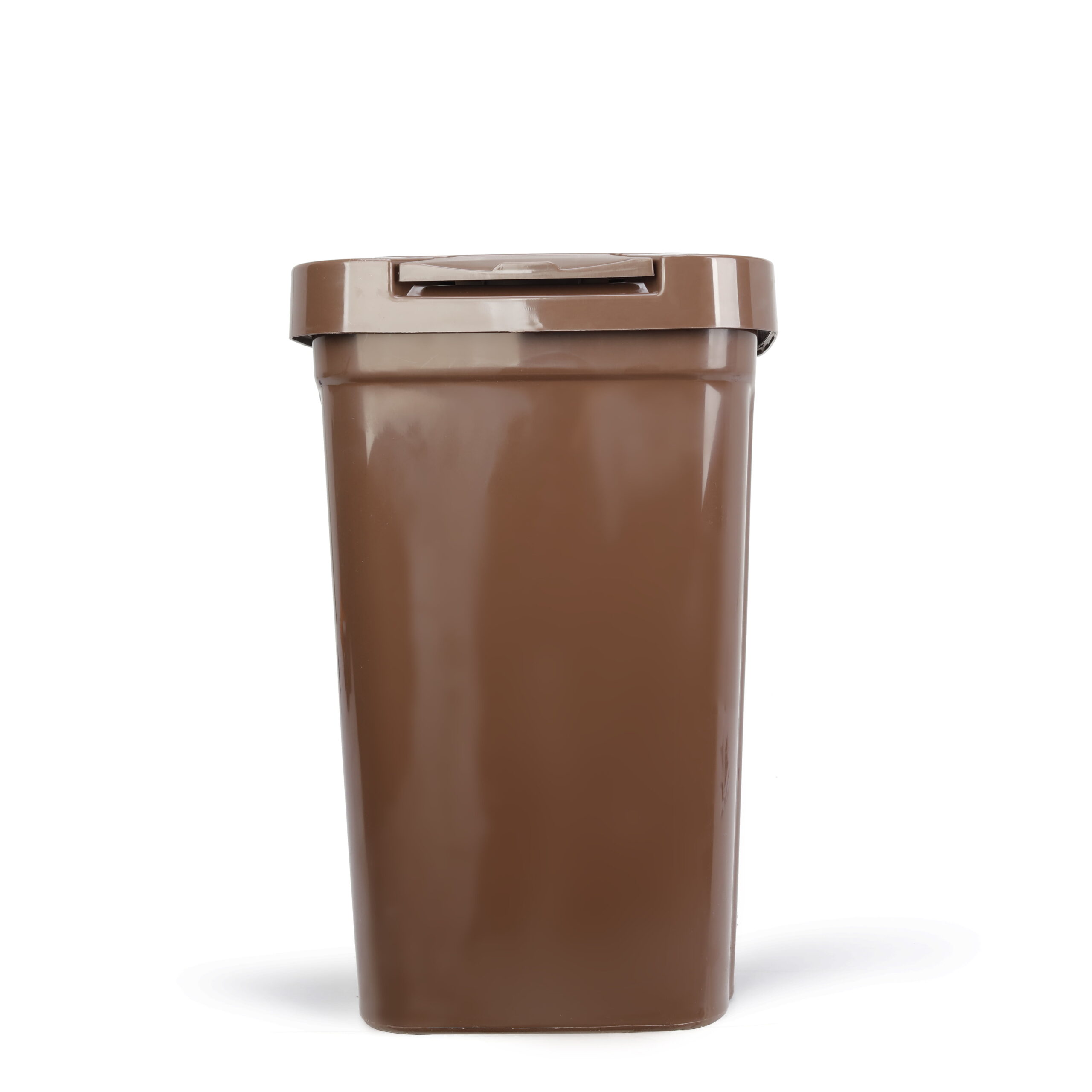 Mainstays 7.6 gal Plastic Touch Top Lid Kitchen Trash Can. Brown
