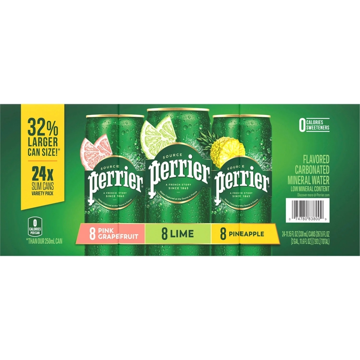 Perrier Carbonated Mineral Water Variety Pack. 11.15 Fluid Ounce (Pack of 24)