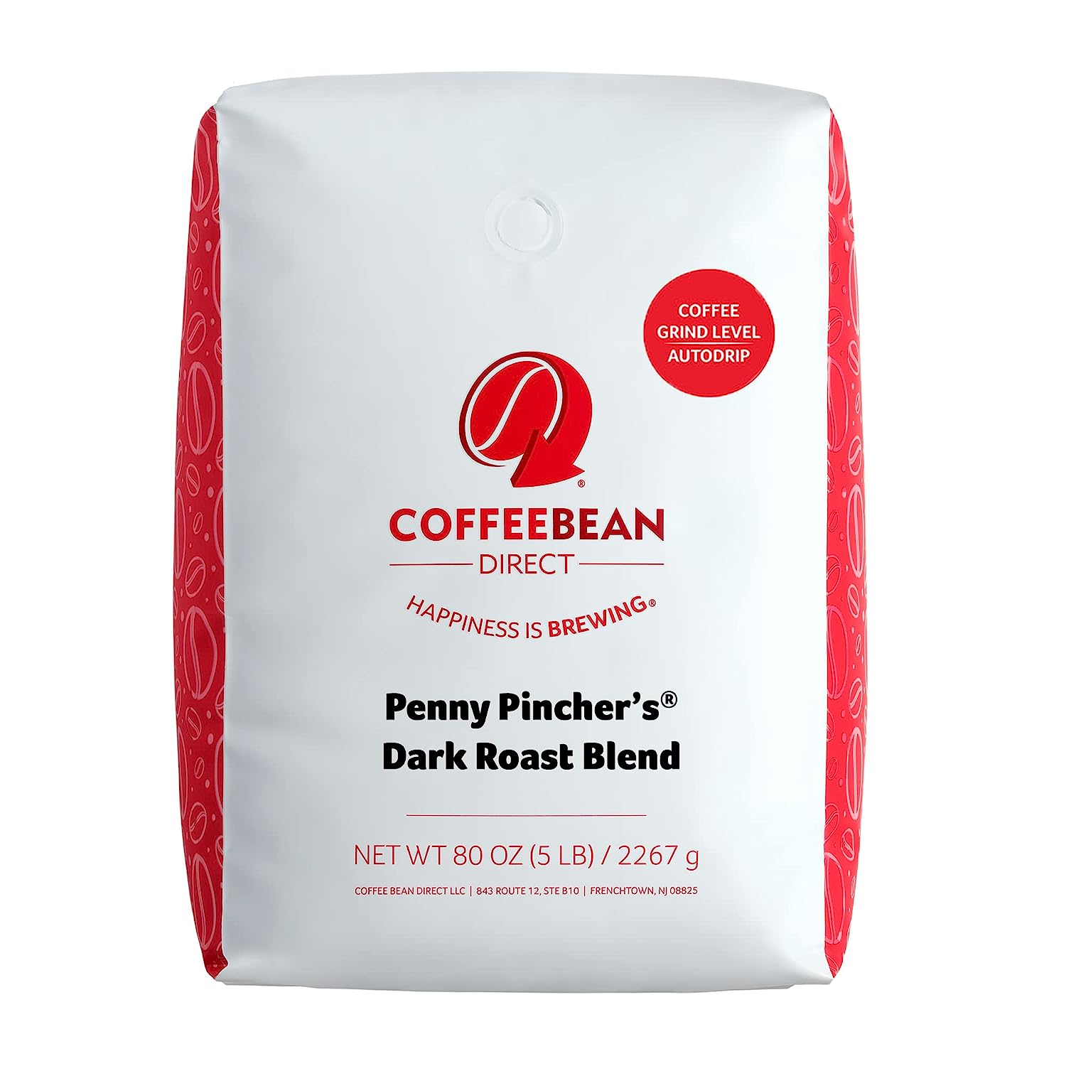 Coffee Bean Direct Penny Pincher-s Blend Dark Roast Ground Coffee. 5 Pound Bag