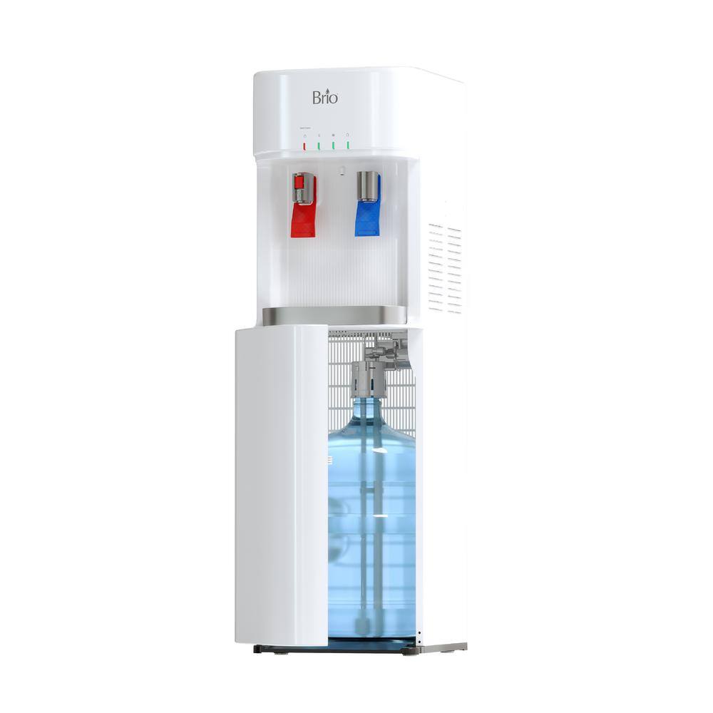 Brio CLBL320WSC 300 Series Hot and Cold Water Self Cleaning Ozone Bottom Loading Water Cooler Water Dispenser in White