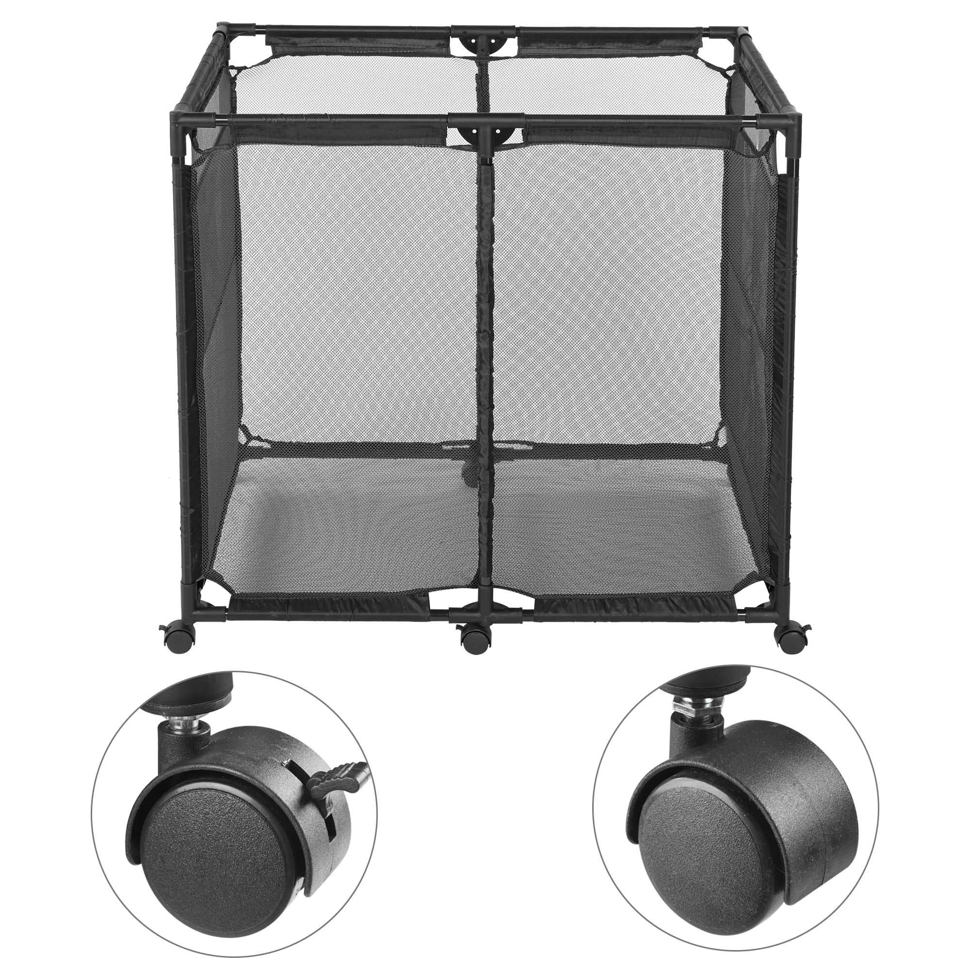 Amostby swimming pool .Rolling Poolside Mesh Container for Toys – Waterproof. UV Resistant Outdoor Organizer Box with Bonus Mesh Bag Pool Storage Bin Pool Storage Bin/Black