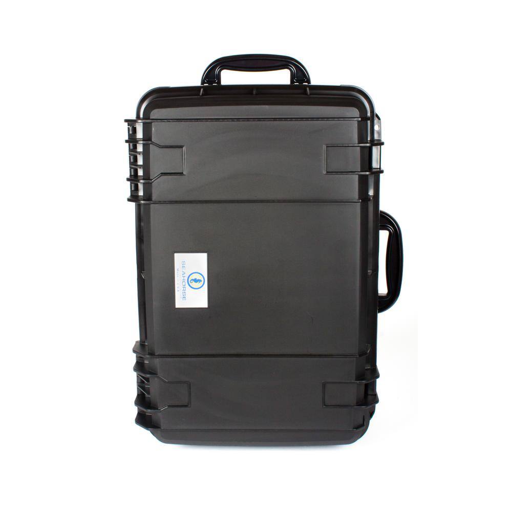 Seahorse 920D.BK 23.96 in. L x 16 in. W x 10.10 in. H. Large Rolling Watertight Case with Dividers in Black