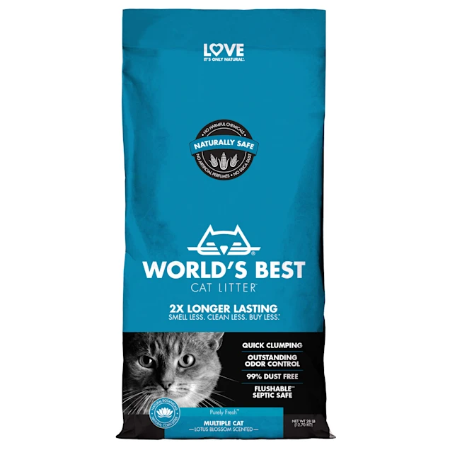 World-s Best Original Series Lotus Blossom Scented Multi Corn Cat Litter. 28 lbs.
