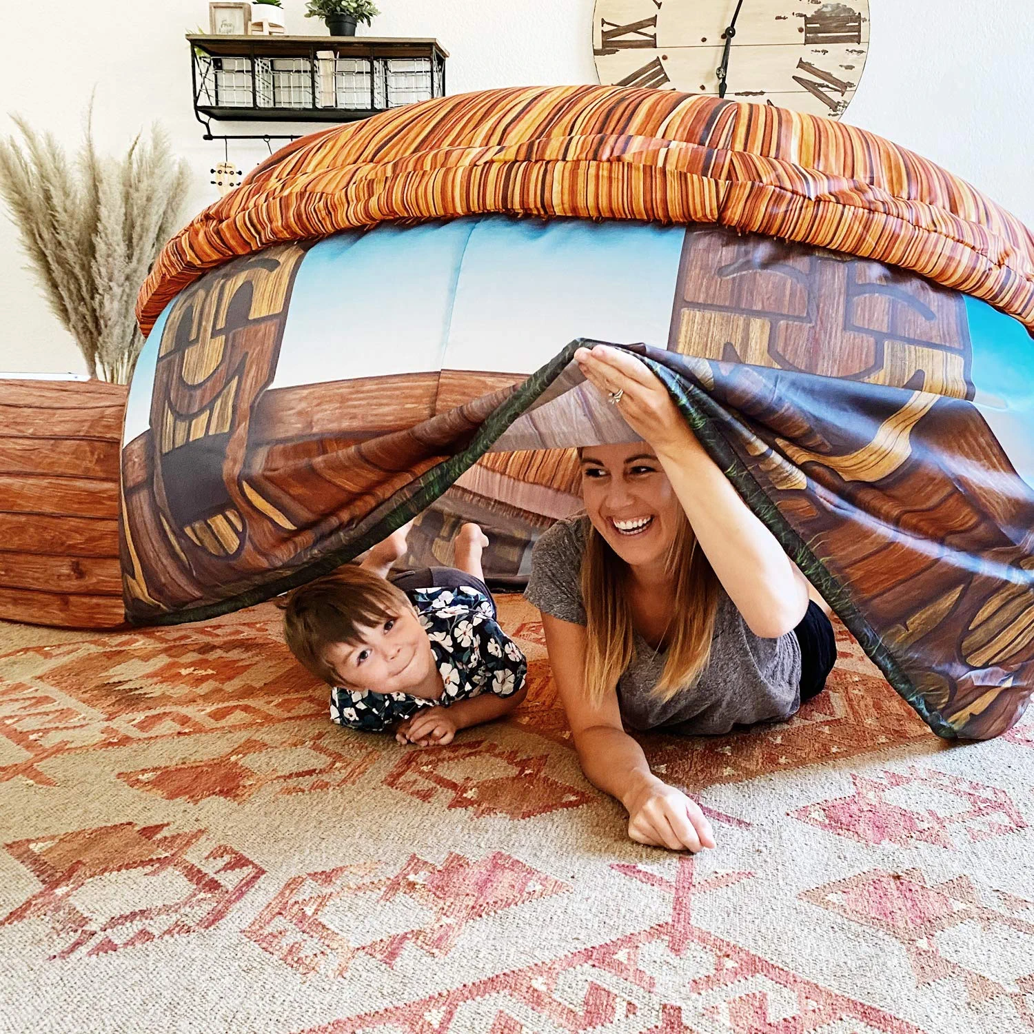 The Original AIR FORT Build A Fort in 30 Seconds. Inflatable Fort for Kids (Tiki Hut)