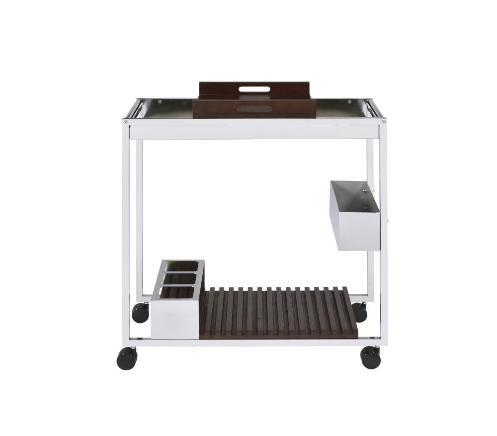 ACME FURNITURE Metal Base with Wood Top Rolling Kitchen Cart (16-in x 30-in x 31-in)