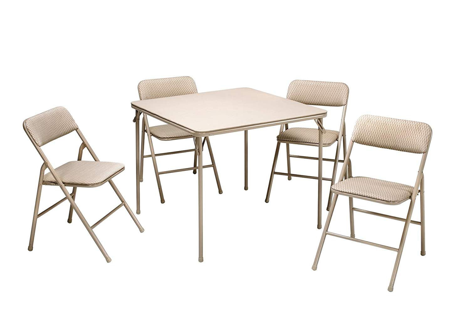 COSCO 5-Piece Folding Table and Chair Set. Tan. Size 1