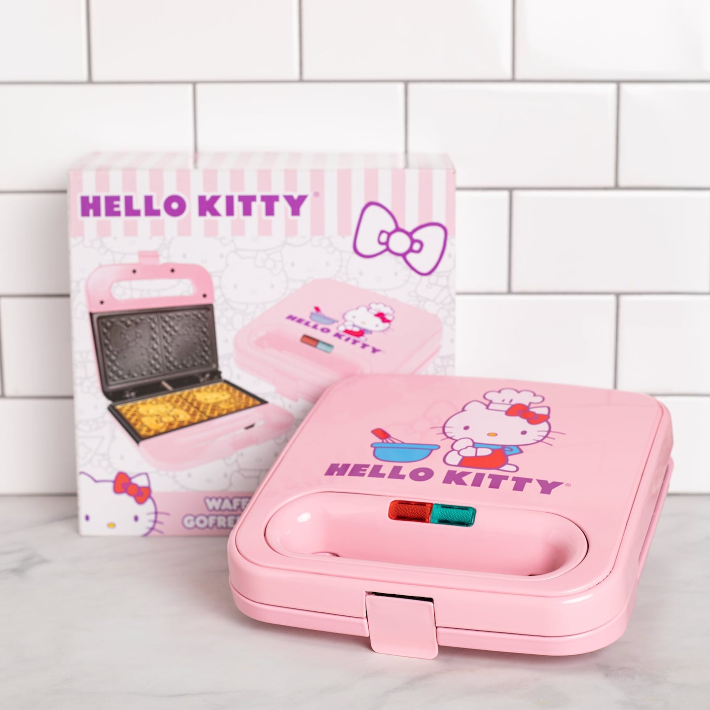 Uncanny Brands Hello Kitty Double-Square Waffle Maker
