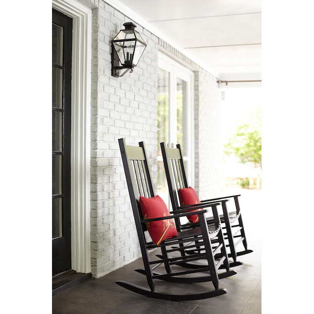 Style Selections TA7001 Black Wood Frame Rocking Chair(s) with Slat Seat