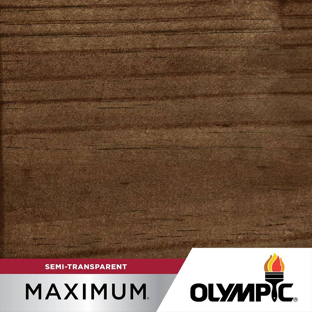 Olympic OLY709-05 Maximum 5 gal. Black Walnut Semi-Transparent Exterior Stain and Sealant in One Low VOC