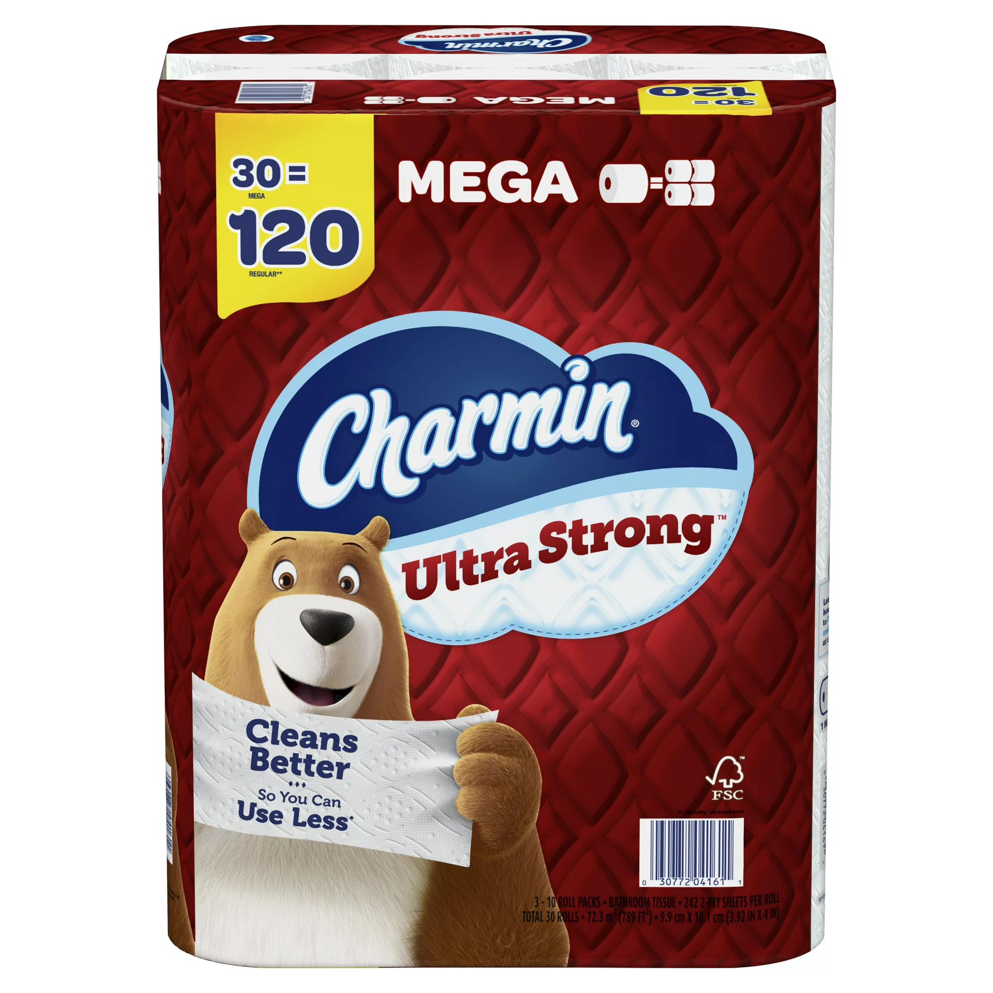 Charmin Ultra Strong Toilet Paper Mega Roll. 242 Sheets Per Roll. 30 Count