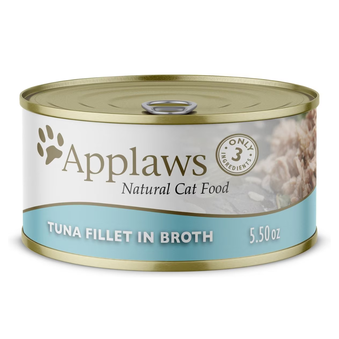 Applaws Natural Tuna Fillet in Broth Wet Cat Food. 5.5 oz.. Case of 24