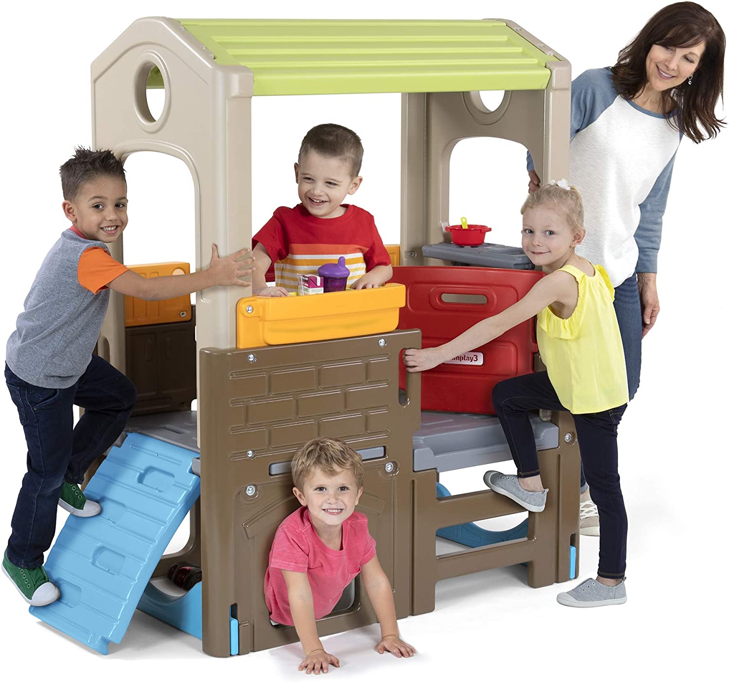 Simplay3 Young Explorers Discovery Playhouse - Indoor or Outdoor Clubhouse and Activity Playset for Toddlers and Kids. Made in USA