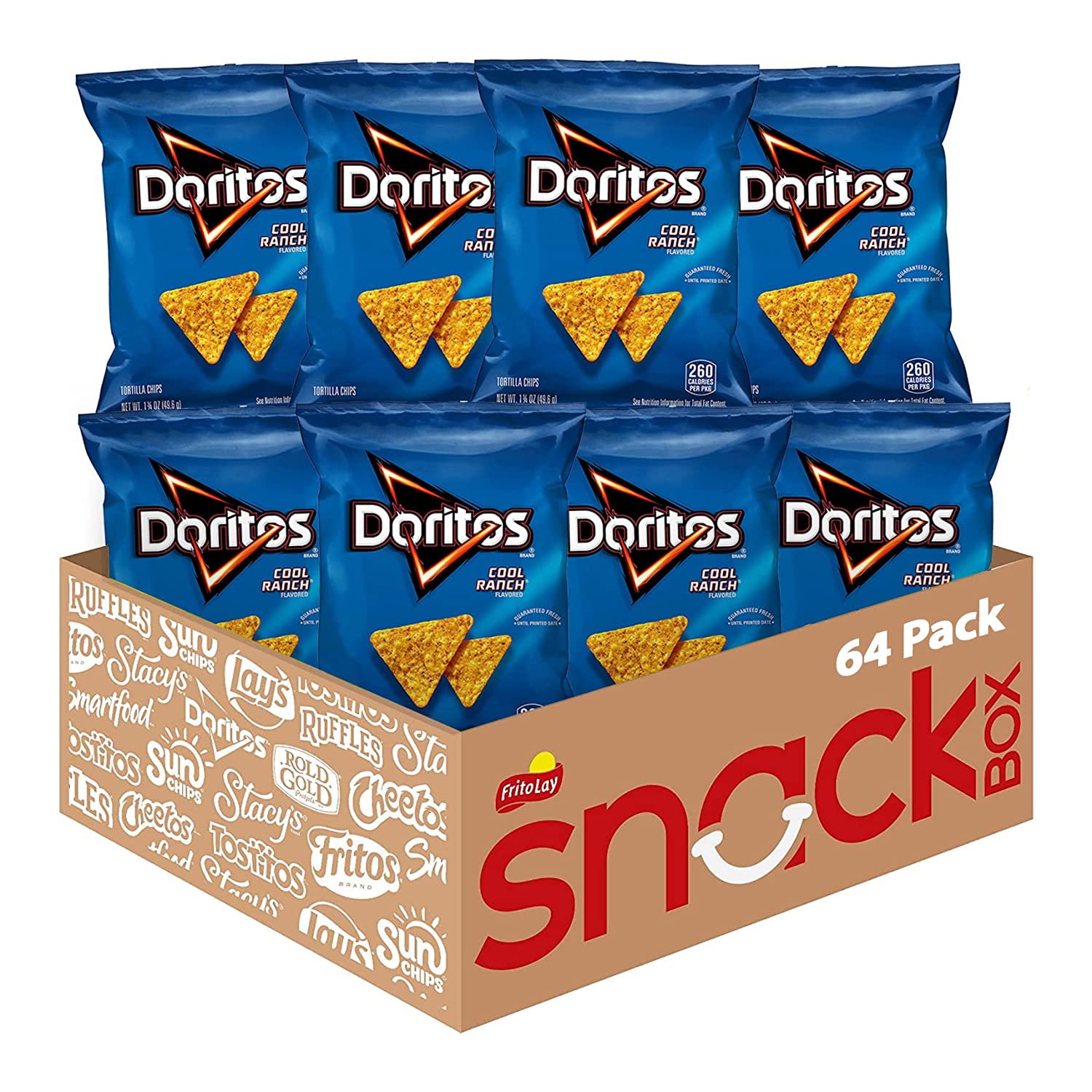 Doritos Cool Ranch Flavored Tortilla Chips. 1.75oz Bags (64 Pack)