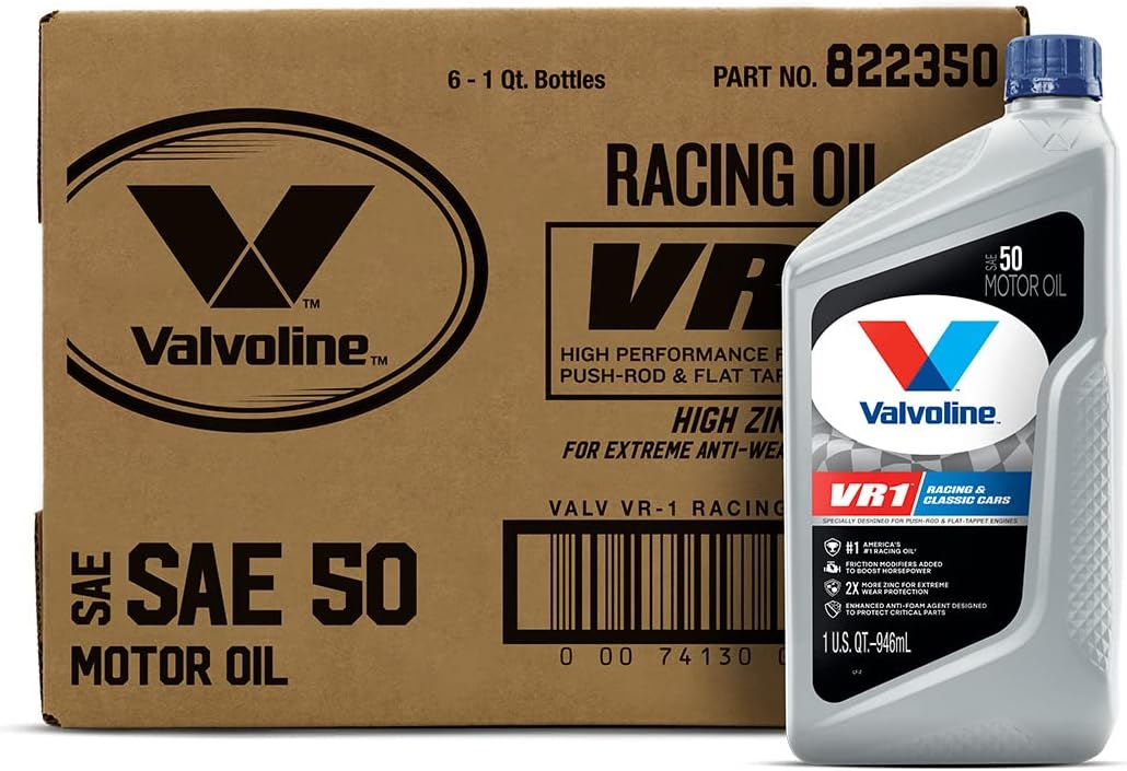 Valvoline VR1 Racing SAE 50 Motor Oil 1 QT. Case of 6