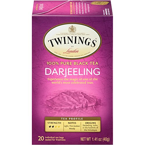 Twinings of London Darjeeling Tea Bags. 20 Count. Pack of 6