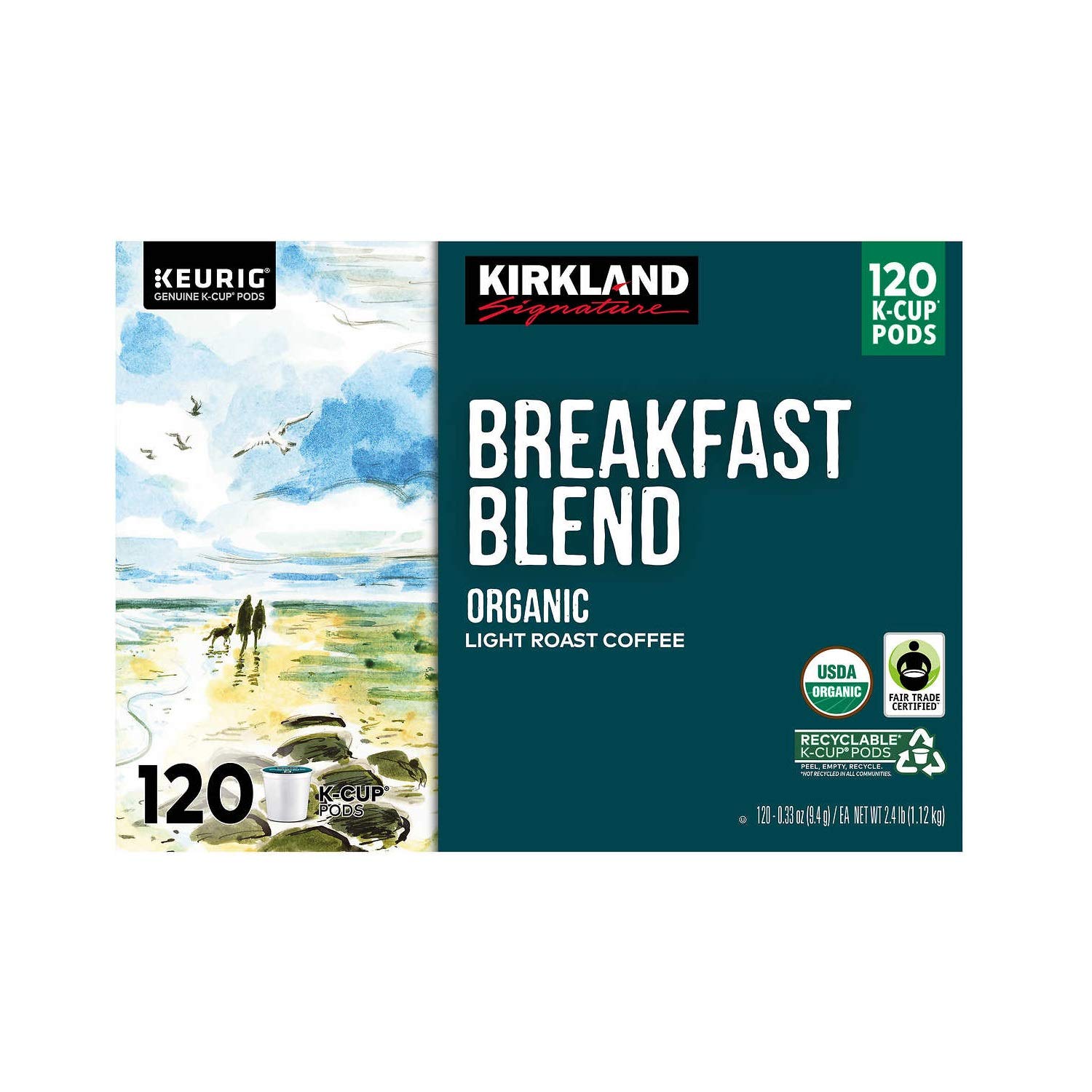 Kirkland Signature Coffee Breakfast Blend K-Cup Pod. 120-count