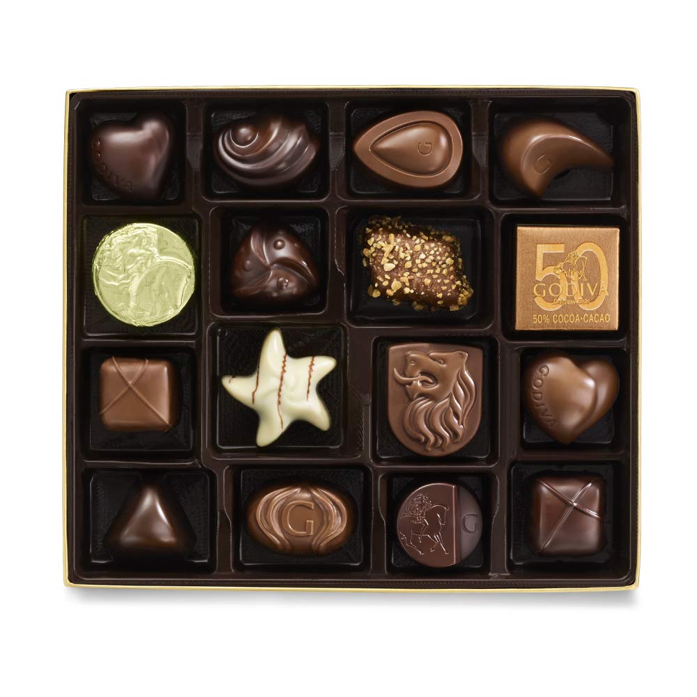 Godiva Chocolatier Chocolate Gold Gift Box. Assorted. 19 pc.