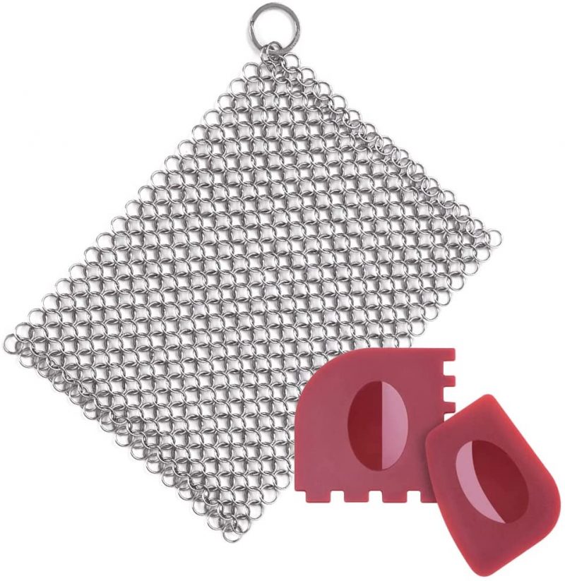 Amagabeli Stainless Steel Cast Iron Cleaner 8x6 316L Chainmail Scrubber