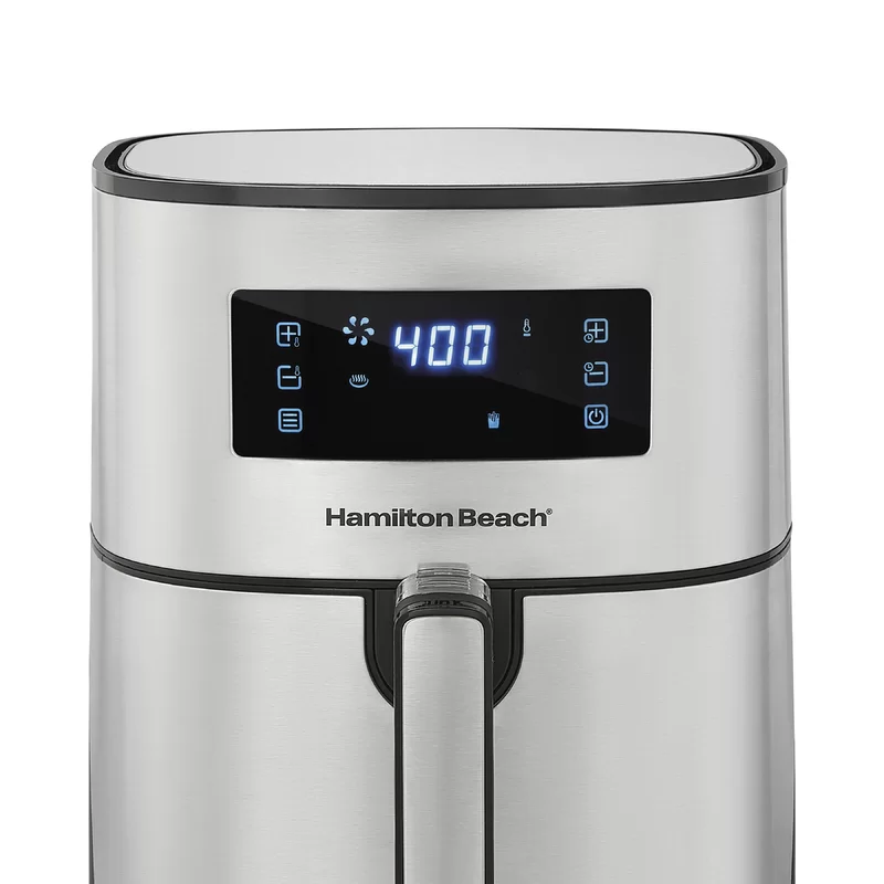 Hamilton Beach 35075 5 Qt. Stainless Steel Digital Air Fryer with Nonstick Basket