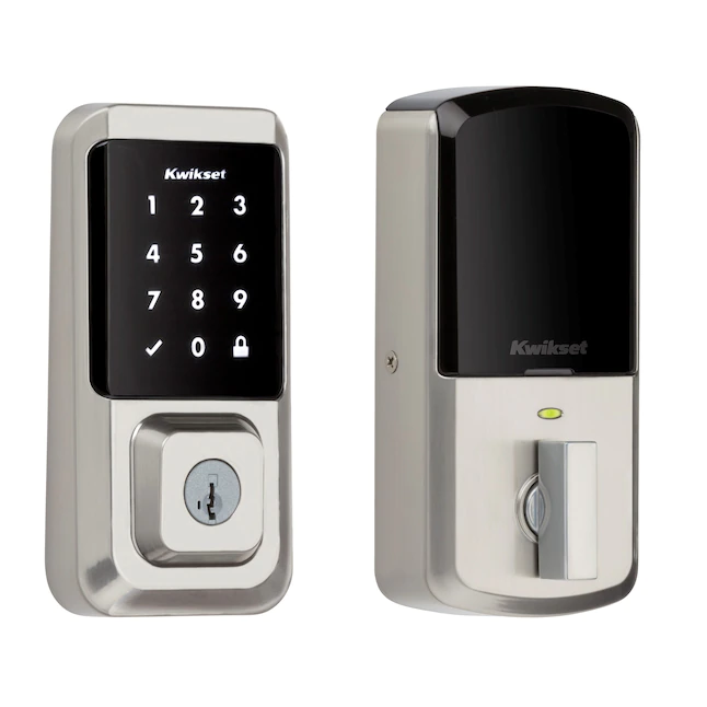 Kwikset Halo Wi-Fi Smart Lock Keyless Entry Electronic Touchscreen Deadbolt Featuring SmartKey Security. Satin Nickel
