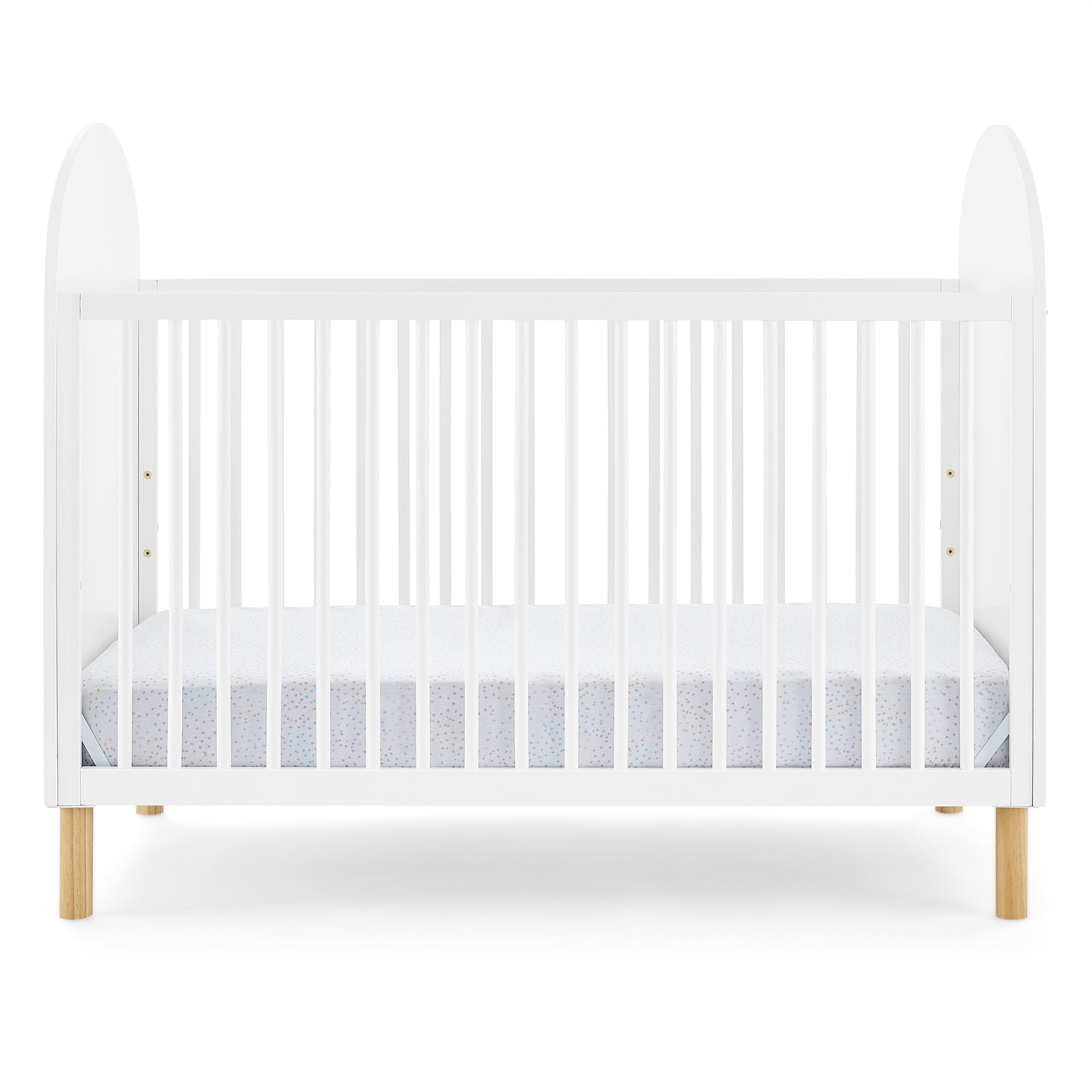 Delta Children Reese 4-in-1 Convertible Crib - Greenguard Gold Certified. Bianca White/Natural