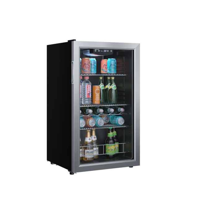 EdgeStar BWC121SS 18.875-in W 105-Can Capacity Black Cabinet; Stainless Steel Door Freestanding Beverage Refrigerator