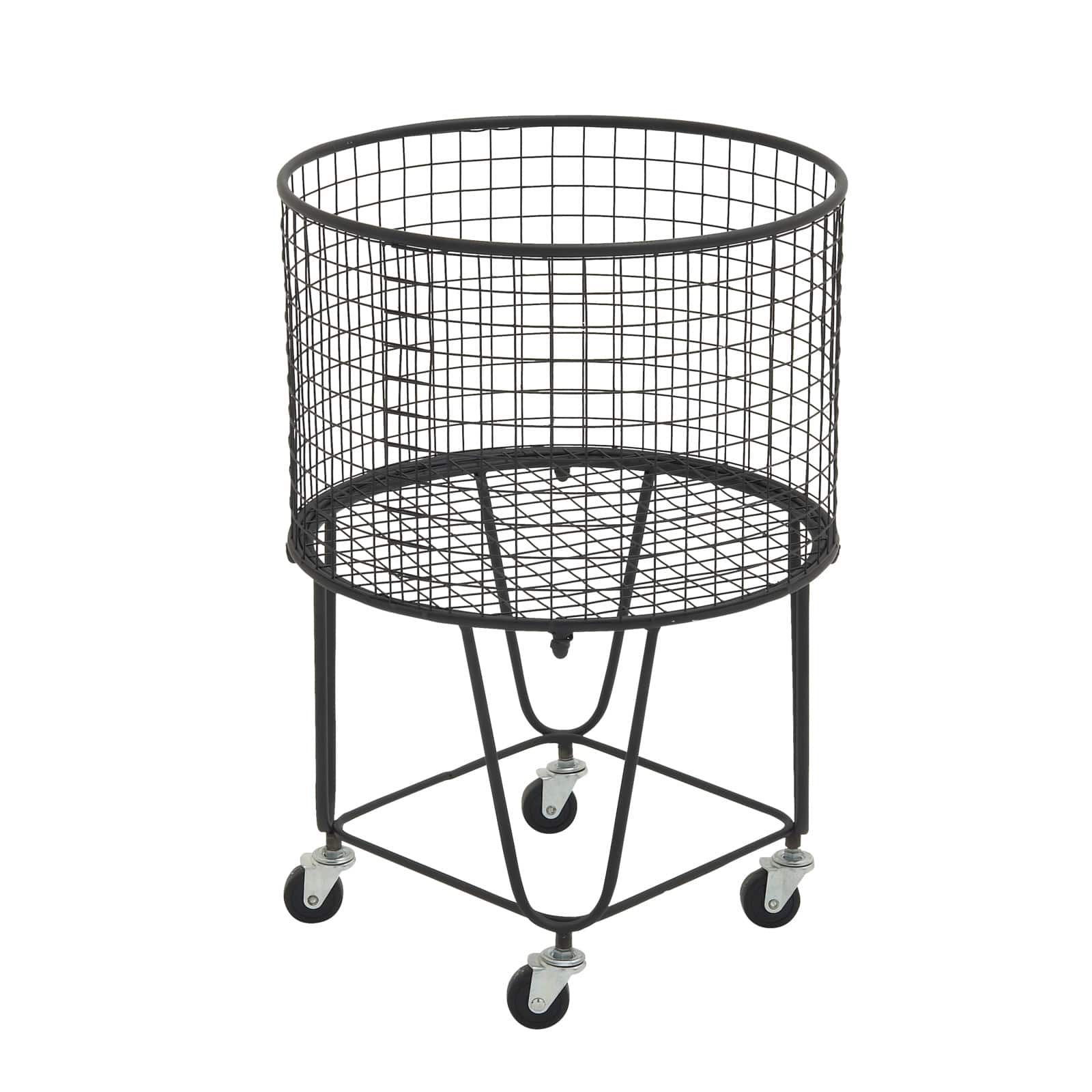 CosmoLiving by Cosmopolitan Black Industrial Metal Storage Cart