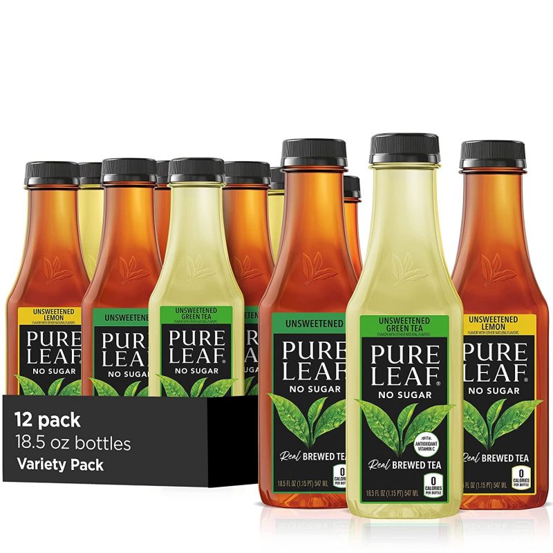 Pure Leaf Iced Tea. 0 Calories Unsweetened Variety Pack. 18.5 Fl Oz Cans. 12 Pack