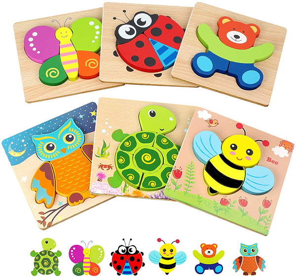 Toddler Puzzle. Wooden Jigsaw Animal Puzzles for 1 2 3 Year Old Girl Boy Toddler