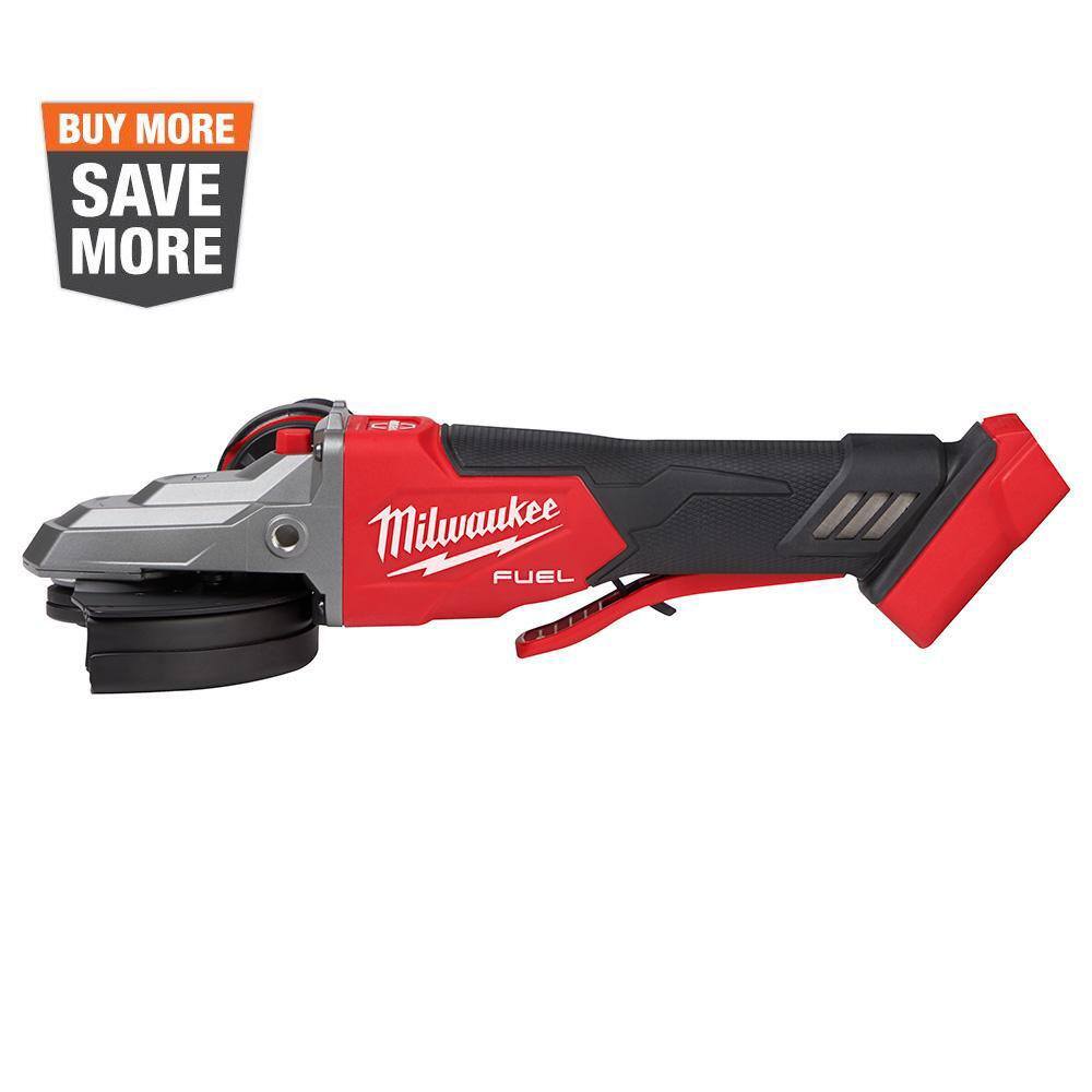 Milwaukee 2886-20 M18 FUEL 18V Lithium-Ion Brushless Cordless 5 in. Flathead Braking Grinder with Paddle Switch No-Lock (Tool-Only)