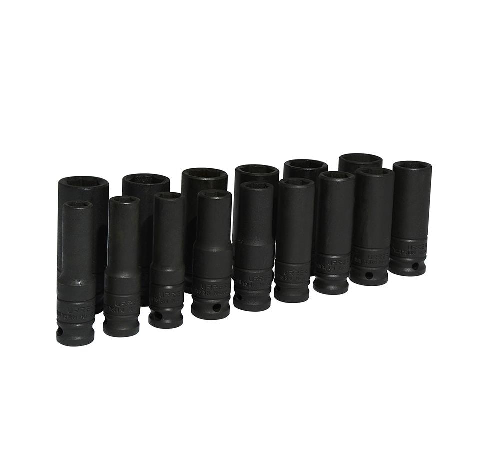 URREA 1/2″ Drive. 6-Pt Deep Impact Socket Set 15PC (MM)