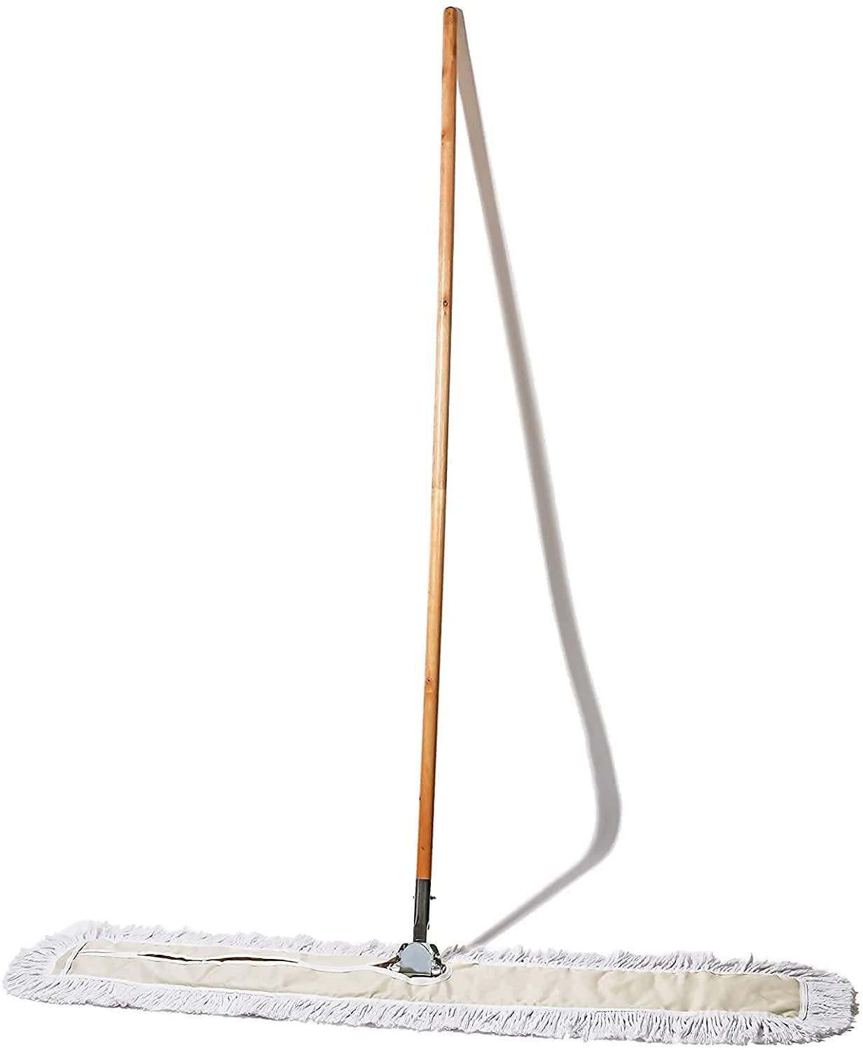 Tidy Tools Commercial Dust Mop & Floor Sweeper – 48 x 5 in. Cotton Reusable Mop Head. Wooden Broom Handle & Metal Frame – Industrial Dust Mops for Floor Cleaning & Janitorial Supplies