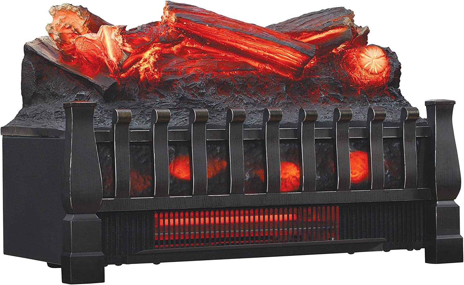 Duraflame DFI030ARU Infrared Quartz Set Heater with Realistic Ember Bed and Logs. Black