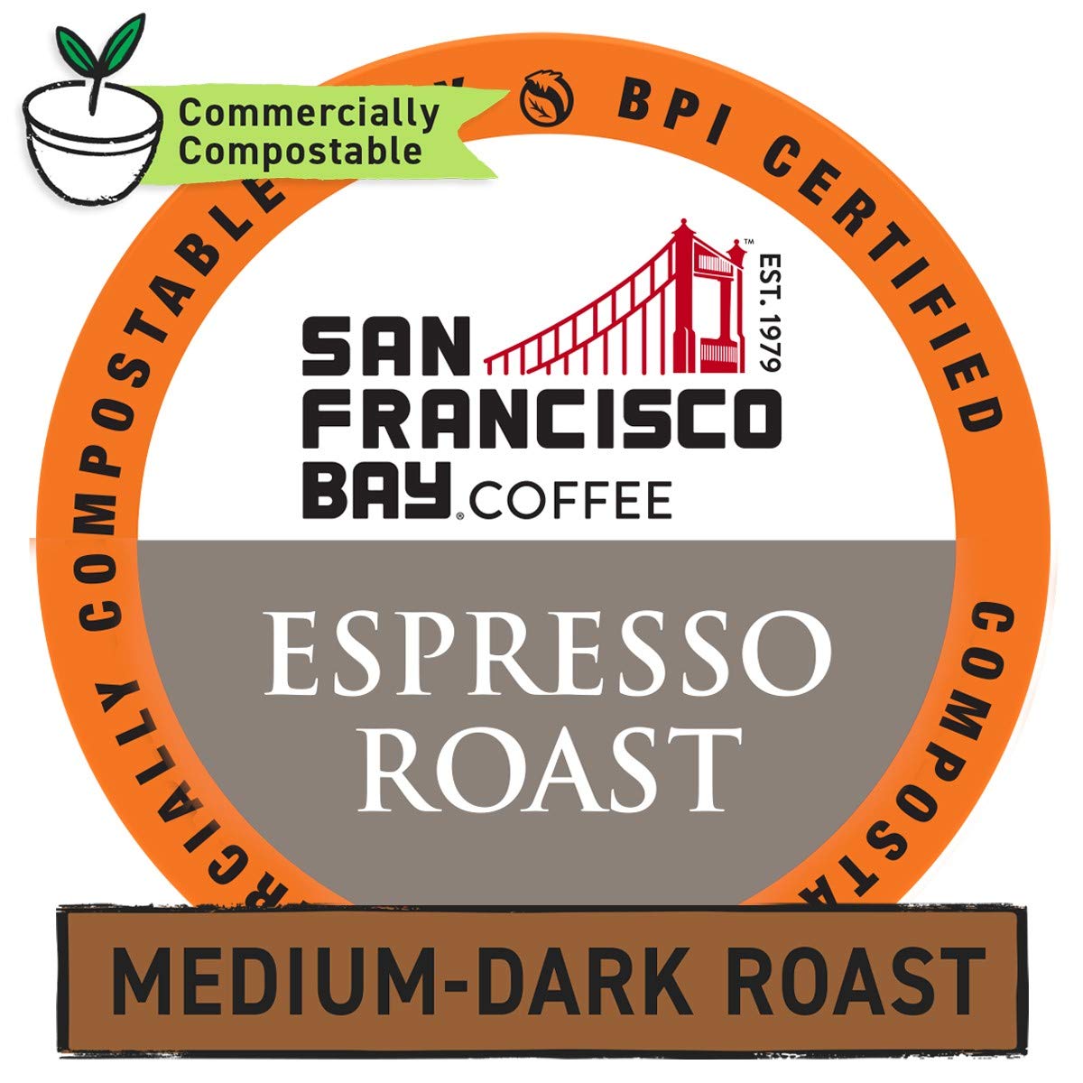 SAN FRANCISCO BAY Coffee Espresso Roast 120 Ct Dark Roast Compostable Coffee Pods. K Cup Compatible including Keurig 2.0 (Packaging May Vary)