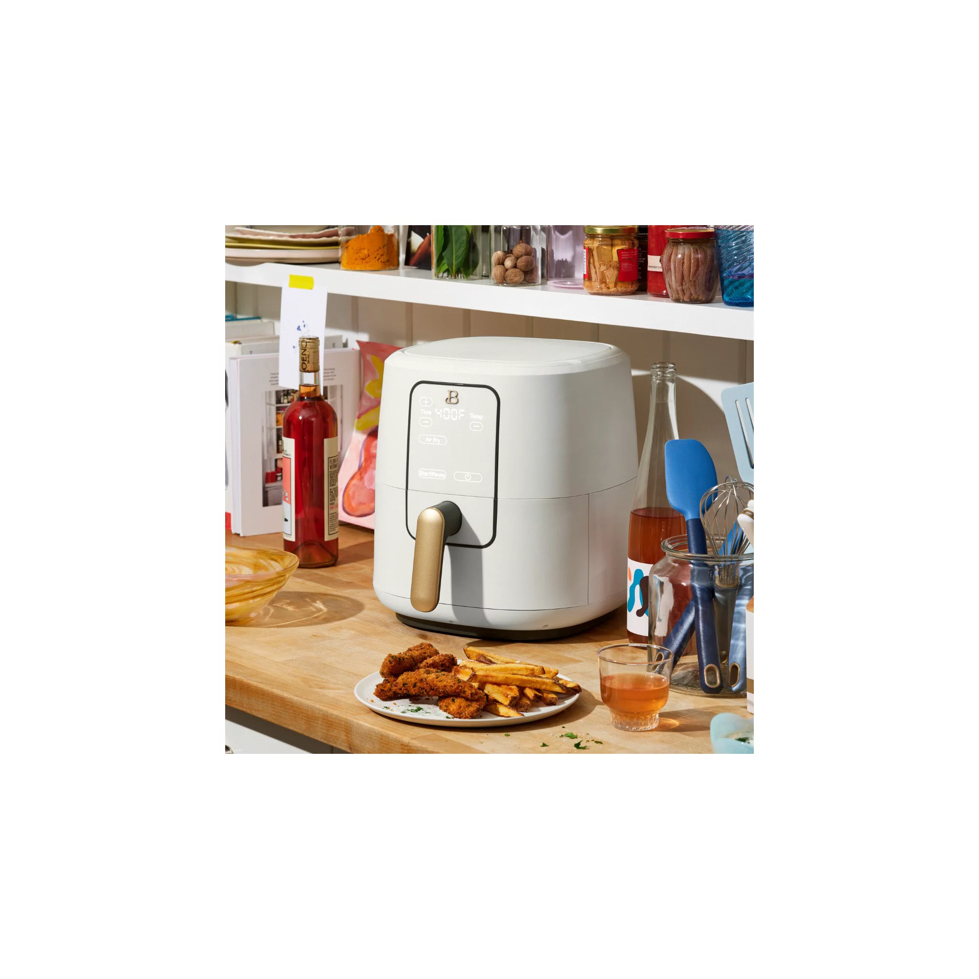 Beautiful 6 Quart Touchscreen Air Fryer. White Icing by Drew Barrymore