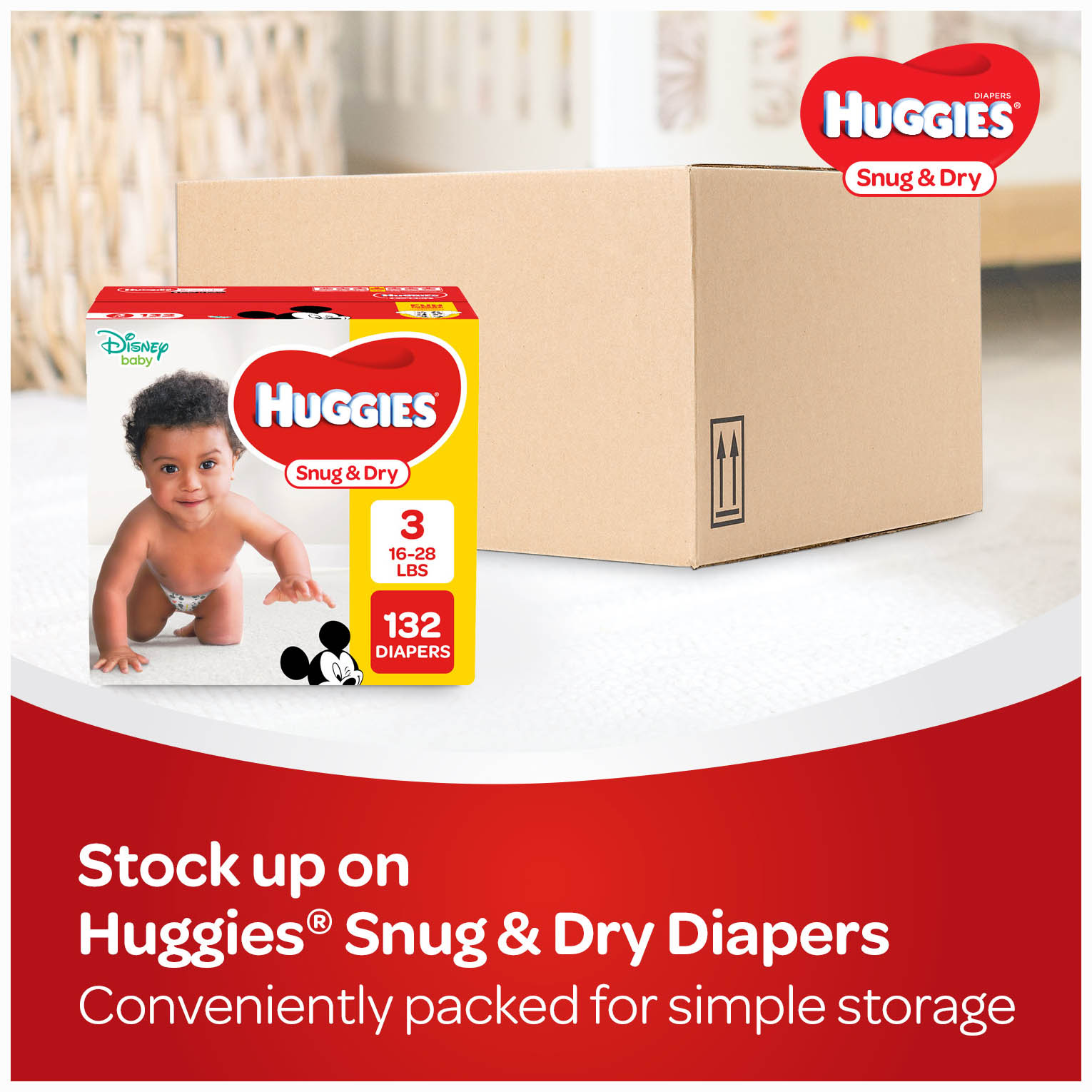 HUGGIES Snug & Dry Diapers. Size 6. 124 Count