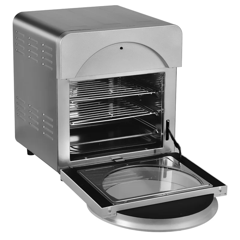 Costway EP24760SL 15.5 qt. Silver 16-in-1 Air Fryer Oven Toaster Oven Rotisserie Dehydrator with Accessories