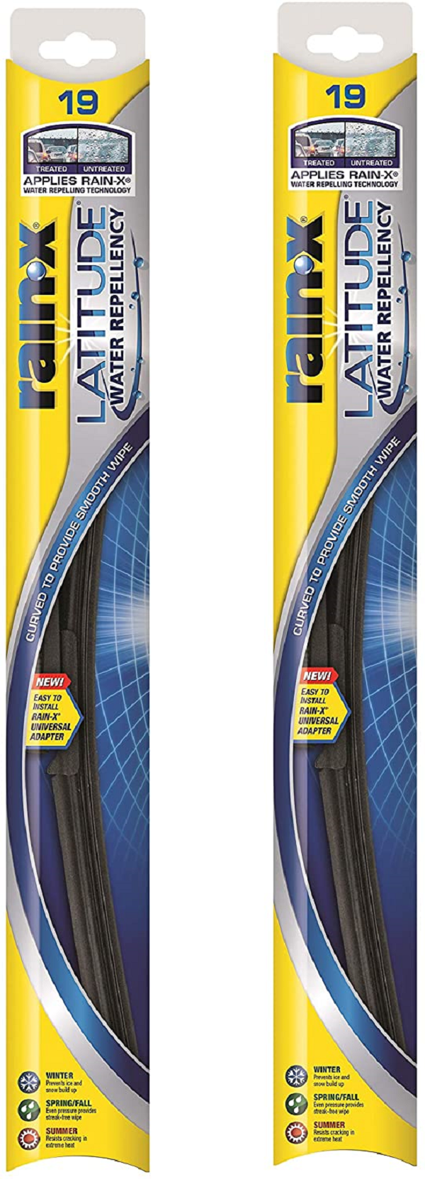 Rain-X - 810169 Latitude Water Repellency Wiper Blade. 19″ - 2 Pack