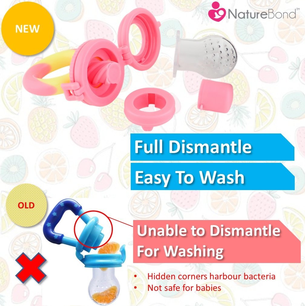 NatureBond Baby Food Feeder/Fruit Feeder Pacifier (2 Pack). Infant Teething Toy